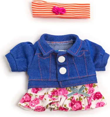 Image de Set de vêtements veste en jean et jupe pour poupées de 21 cm