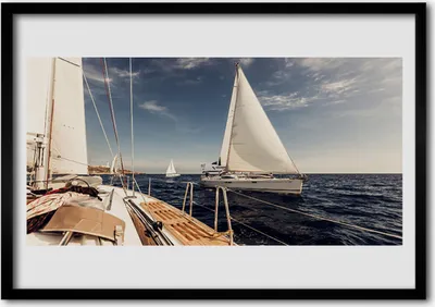 Produktbild von Bild 70x50 MDF-Rahmen Wandkunst Boot Sea Landschaft