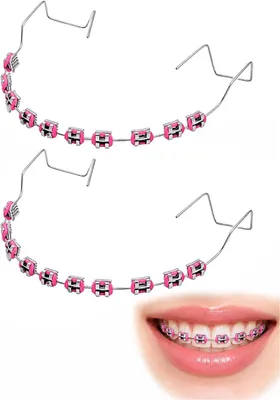 Image de 1 paire de prothèses dentaires roses - Faux dents réalistes pour un costume d'Halloween - Théâtre et éducation