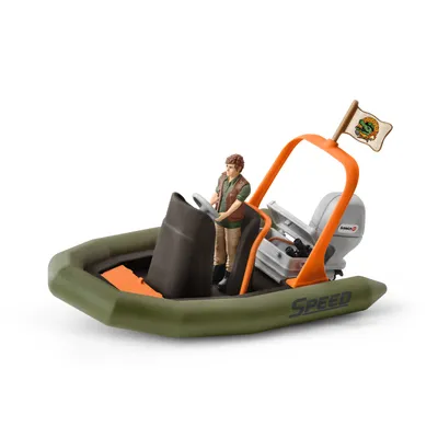 Produktbild von Schleich - Tierfiguren, Schlauchboot mit Ranger; 42352