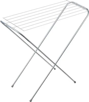 Zdjęcie produktu dla Unyqoos® Składany suszarkę do bielizny – powierzchnia suszenia 6 m, stal pokryta powłoką (szary/biały), 7 prętów o długości 79 cm, wymiary 89×81×34 cm, waga 1,2 kg