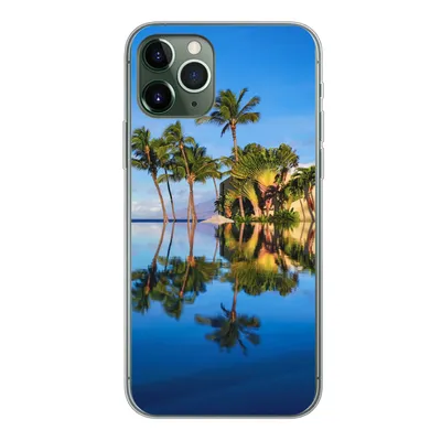 Produktbild von MuchoWow® Handyhülle Schutzhülle Hülle für iPhone 11 Pro Am Wailea Beach in Hawaii spiegeln sich die Palmen im Wasser Silikon Softcase Handy Hülle - Handy