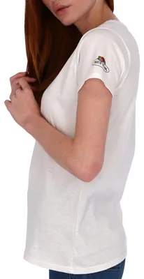 Produktbild von Fruit of the Loom Damen T-Shirt mit V-Ausschnitt mit Vintage-Logo Farbe: weiß Größe: L