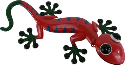 Produktbild von Wanddeko Gecko Deko Tier Figur Lurch Eidechse Metall Echse Drachen Skulptur