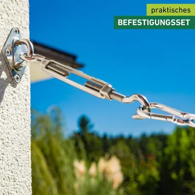Produktbild von Windhager Befestigungsset für Sonnensegel mit 2 Spannankern, 2 Karabinerhaken, 4 Halteösen