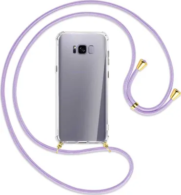 Produktbild von Handykette Backcover-Schutzhülle mit Band (Metall goldfarben) für Samsung Galaxy S8 Plus - violett