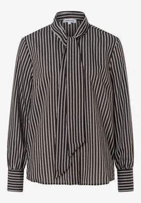 Produktbild von MORE & MORE Striped Pussycat Bow Blouse espresso brown 40