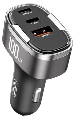 Immagine prodotto di Caricabatterie per telefoni cellulari XO CC61 PD QC 3.0 100W 1x USB1x USB-C 1x Lightning grigio