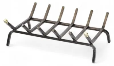 Zdjęcie produktu dla Prostokątny popielnik do kominka, wykonany z kutego żelaza, pomalowany na czarno, z mosiężnymi uchwytami, o kompaktowych wymiarach – 60 cm