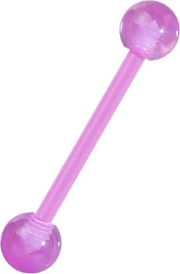 Produktbild von Karisma Bioplast UV Acryl Pink Zungenpiercing Hantel 5/5mm Kugeln