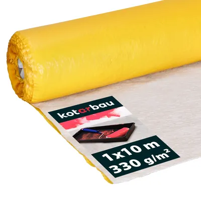 Produktbild von KOTARBAU® Malervlies 1 x 10 m Abdeckfolie Maler Abdeckvlies 330g/m2 Gelb Zweilagige Folie Filzvlies Malerfilz Protektor Baumatte Malerzubehör Filzstoff Malerabdeckvlies