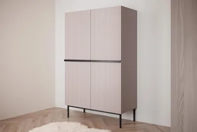Zdjęcie produktu dla Komoda z szufladami kredens 100 cm antyczny róż czarne nóżki Nicole pojemna