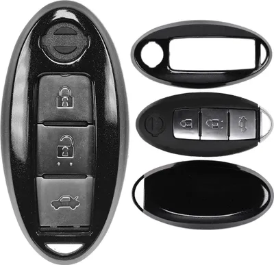 Produktbild von Auto Schlüssel Kunststoff Hülle ABS Plastik Schutz Cover Schwarz kompatibel mit Nissan Qashqai Juke Micra Pulsar X-Trail Evalia Navra KEYLESS SMARTKEY