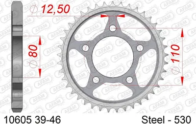 Produktbild von AFAM Kettenrad 10605-46 Hinten für HONDA MOTORCYCLES CB (CB 550 -) Stahl
