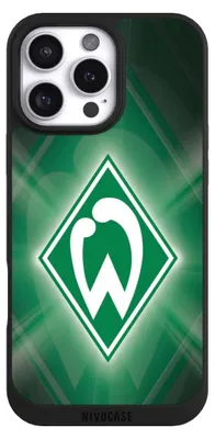 Produktbild von NIVOCASE Handyhülle für Apple iPhone 16 Pro Max  Hülle NIVOpure Case Schwarz Offizielles Lizenzprodukt SV Werder Bremen Wappen
