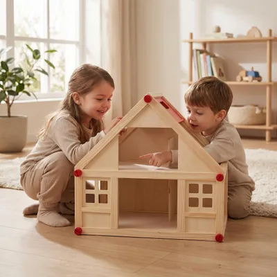 Produktbild von Freda Puppenhaus + Puppenmöbel Puppenhausmöbel aus Holz 28 Teile