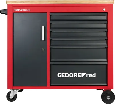 Produktbild von Gedore Werkzeugwagen MECHANIC PLUS, mit 6 Schubladen (rot/schwarz)