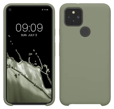 Produktbild von kwmobile Handyhülle für Google Pixel 5 Hülle - Case Silikon - Kabelloses Laden - Schutzhülle Cover in Graugrün
