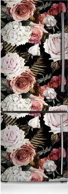 Produktbild von Kühlschrankmagne Kühlschrank Aufkleber Magnetfolie Dekoration 60x205 cm - Barockblumen