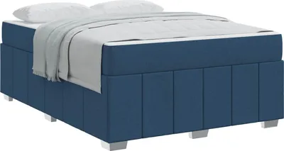 Produktbild von Bettrahmen mit Matratze Blau 160 x 200 cm Stoff