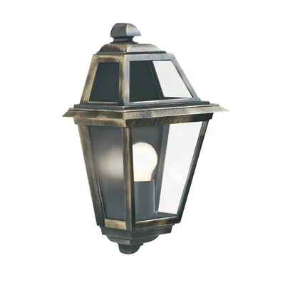 Produktbild von Vintage Outdoor Wandleuchte New Orleans Aluminium Schwarz Glas 1 Licht E27