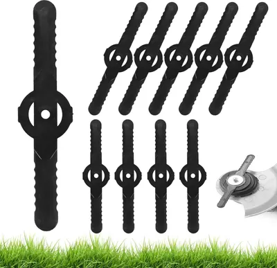 Produktbild von 60 Stück Ersatzmesser für Rasentrimmer | 14cm Kunststoffmesser Set