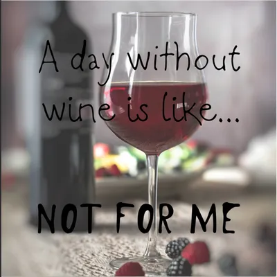 Produktbild von MuchoWow® Poster Zitat Wein "Ein Tag ohne Wein ist wie ... nicht für mich" mit einem Weinglas 100x100 cm - Babyzimmer
