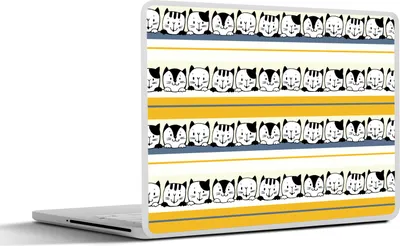 Produktbild von MuchoWow® Laptop Aufkleber Sticker Cover Katze - Muster - Haustiere 32.5x23.5 cm - Sticker für Laptop - Selbstklebend