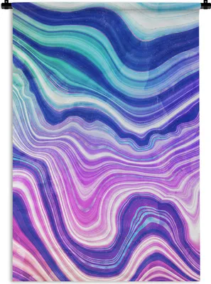 Produktbild von MuchoWow® Wandteppich Wandbehang Marmor - Grün - Lila 60x90 cm Tapisserie Dekoration Wandtuch - Foto-Teppich - Abwaschbar