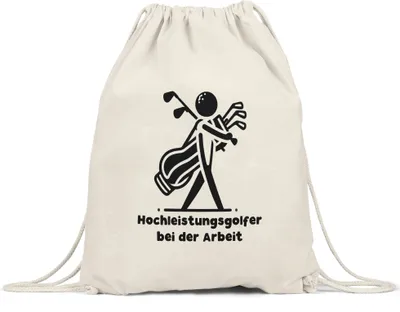 Produktbild von Hochleistungsgolfer bei der Arbeit Silhouette Golfbag Turnbeutel - Lustiges Golfgeschenk
