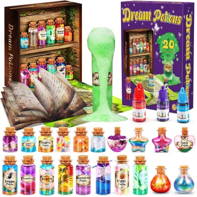 Zdjęcie produktu dla Zestaw do tworzenia "magicznych" mikstur dla dzieci od 6 lat - kreatywny zestaw eksperymentalny zawierający 20 butelek - kolor różowy