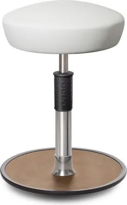 Produktbild von Sitz- Stehhocker Free Regular Hutsitz skai Kunstleder Weiß chrom /Natur.