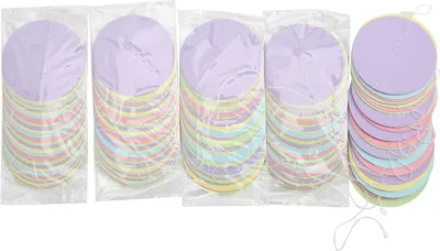 Produktbild von Kreispunkt-Girlande, 5 Stück, farbig, Pastelltöne, wiederverwendbar, für Party- & Raumedekoration