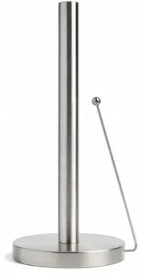 Imagen del producto de Soporte para papel de cocina – Dispensador de papel de acero inoxidable con estabilizador – Rollo de cocina de pie para rollos estándar – Color plateado