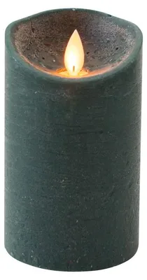 Obrázek produktu pro Vosk na svíčky rustikální pohyblivý plamen 7,5x12,5 cm starozelený b.o.
