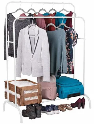 Image de Portant à vêtements double coloris blanc