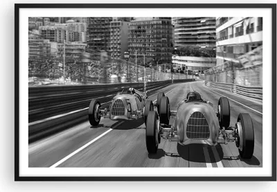 Produktbild von Gerahmtes Poster - Schwarzer Rahmen - Formel 1 Retro - 91,5x61 cm - Wand Bild - Wanddeko - Wandbilder - Kunstposter - Wandposter - Bilderrahmen - Bilder - Kunstdruck - Wanddekoration - P2BAA91x61-4843