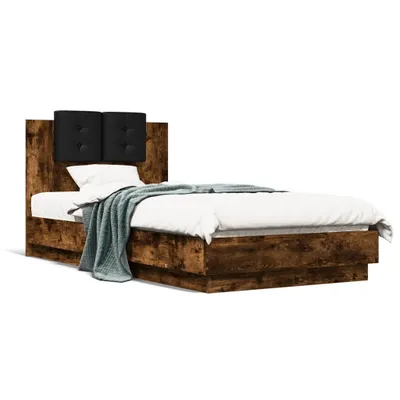 Produktbild von vidaXL Bettgestell mit Kopfteil Räuchereiche 90x190 cm Holzwerkstoff