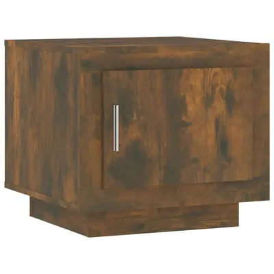 Image de vidaXL Table basse chêne fumé 51x50x45 cm bois composite