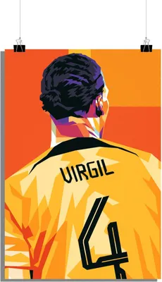 Zdjęcie produktu dla Plakat Virgil van Dijk - Plakat piłkarski - Plakat sportowca - Plakat sportowy - Plakat pop-art - 61x91cm - Idealny do oprawienia w ramę