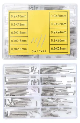 100 Stück Uhrenrohrstäbe, Legierung, 0,9 mm, 10–28 mm