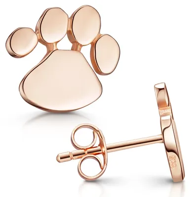 Produktbild von MATERIA Pfoten Ohrringe Rosegold Stecker - 925 Silber Ohrstecker Pfote vergoldet mit Geschenk-Box #SO-337
