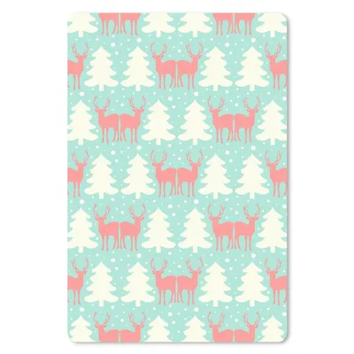 Produktbild von MuchoWow® Mauspad Mousepad Hirsche - Muster - Rosa 18x27 cm - Mousepads - Maus Mat - Pad - Mausunterlage
