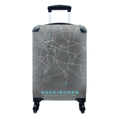 Produktbild von MuchoWow® Koffer Handgepäck Trolley Rollkoffer Kleine Reisekoffer mit 4 Rollen - Karte - Stadtplan - Euskirchen - Deutschland - Blau - Cabin Size < 55x40x23 cm & 55x40x20 cm - Fotokoffer - Kabinenkoffer - Boardgepäck - Reise-Box - Reisekoffer - Reisegepäck - Koffer mit Bild - Trolley für Kinder