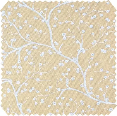 Productafbeelding van novely® HANAU TWIG - Decoratiestof met bloemenprint - Duurzaam meubelstof - Gemakkelijk te onderhouden, verkrijgbaar per meter - Kleur: 01 Pasteloranje, eierschaal