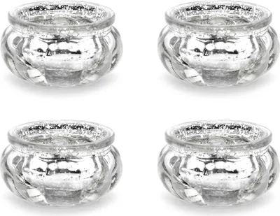 Obrázok produktu pre Čajové poháre 6x3cm strieborné sada 4