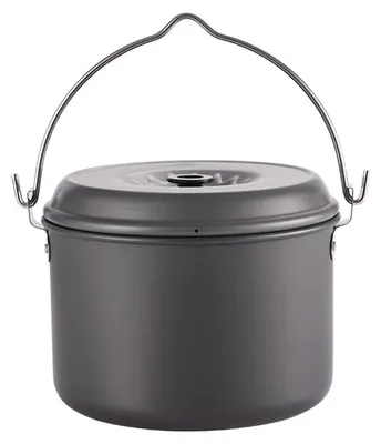 Image de Casserole de camping en aluminium de 4 litres, légère, idéale pour cuisiner au feu de camp