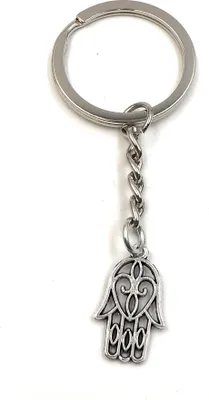 Image de Onwomania Porte-clés Main avec motif argenté Métal Pendentif Charm