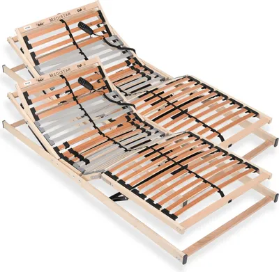 Produktbild von Lattenrost 200x200 cm montiert elektrisch verstellbares Kopf & Fußteil 5 Zonen 28 Latten Belastbarkeit 150 kg  Germany Birkenschichtholz