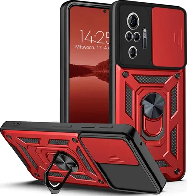 Produktbild von Armor Handyhülle für Xiaomi Redmi Note 10 Pro Kameraschutz Handy Panzer Case Cover Schutzhülle Outdoor Farbe: Rot